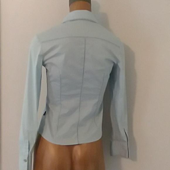 BCBGmaxazria Blue Button-Down shirt Small - Picture 4 of 7